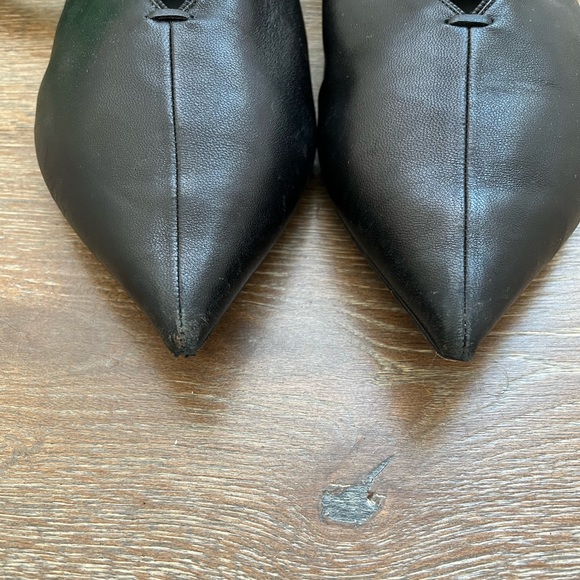 CELINE pointy-toe leather ballet flats with ankle tie knot in Black | size EU 40 - Picture 4 of 5